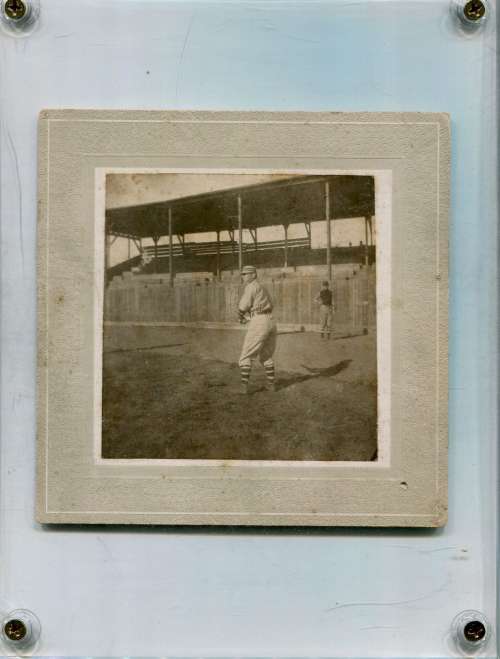 Early Base Ball Player in Front of Grand Stand 1899